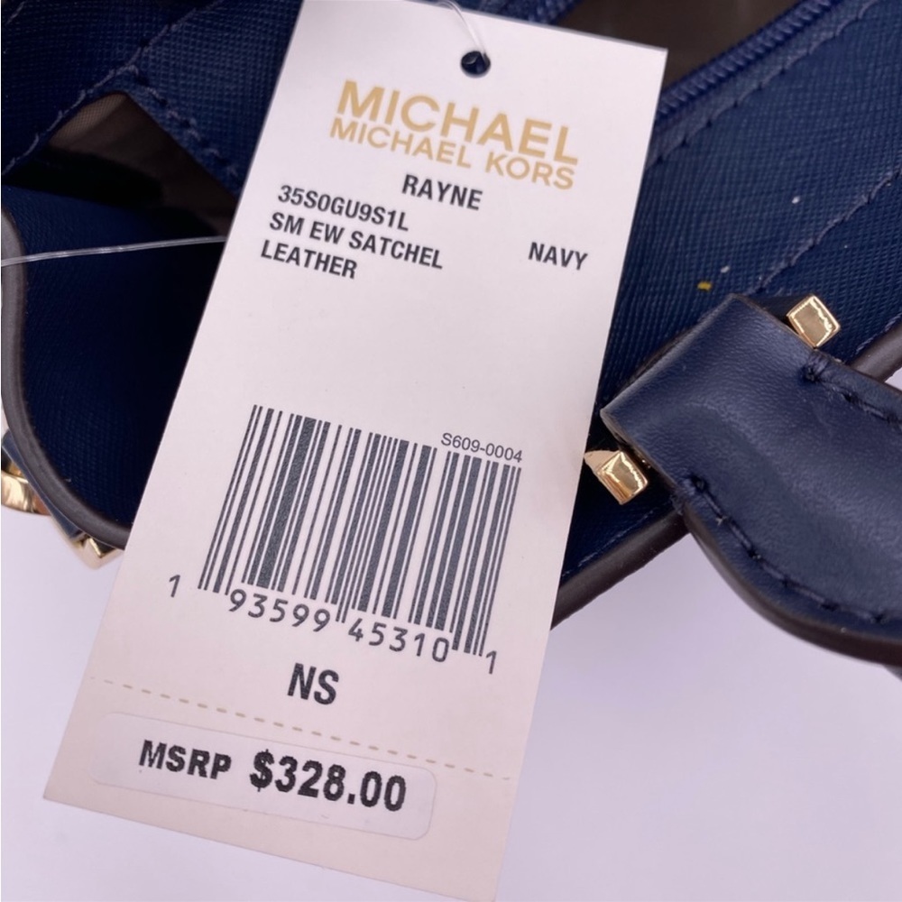 MICHAEL KORS RAYNE SMALL EAST WEST SATCHEL NAVY COLOR - Picture 15 of 15